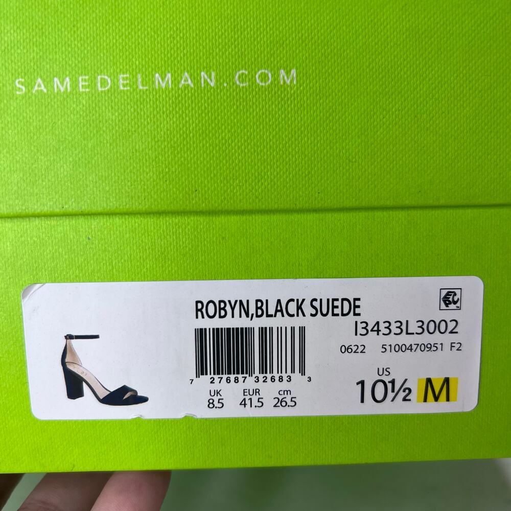 Sam Edelman Robyn Leather Ankle Strap Heel Black I3433L3002 Women 10.5M Tried On - Picture 11 of 11